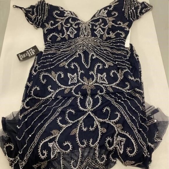 NWT Pisarro Nights Beaded Column Gown, 2 - Picture 6 of 14